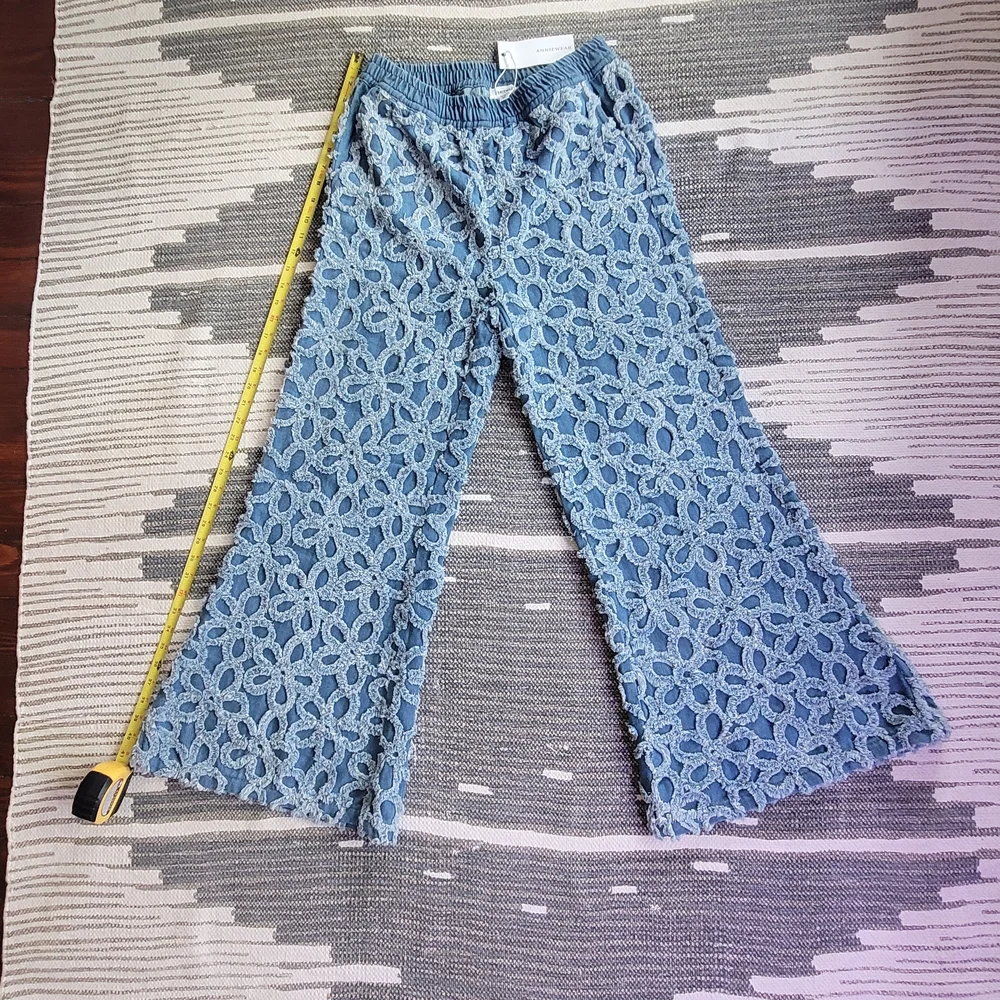Womens Anthropologie Daisy Wide Leg Flare Denim Bellbottom Jeans Festival Pants - Picture 7 of 8